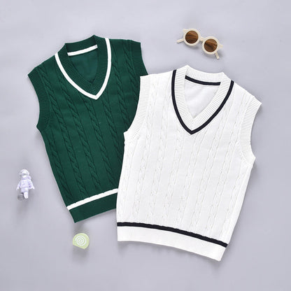 MyKids-USA® Baby Crochet Knit Pattern V-Neck Sleeveless Vest Sweater