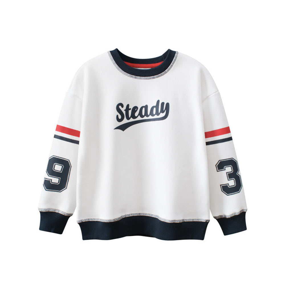 MyKids-USA® Children Slogan Print Pattern Korean Style Velvet Warm Hoodie