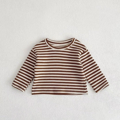 MyKids-USA® Baby Striped Shirt Combo Corduroy Fabric Cartoon Bear Embroidered Vest Bodysuit Sets