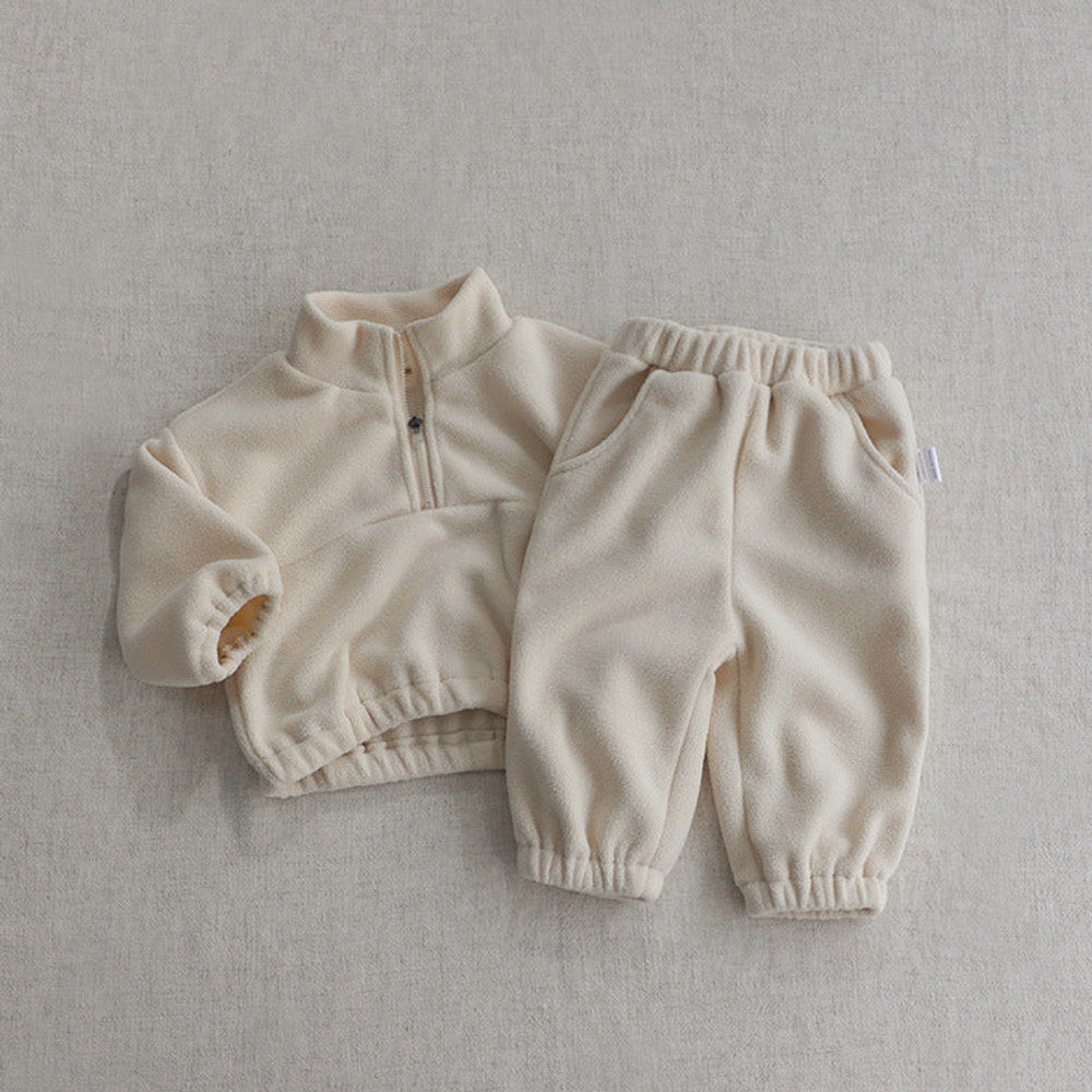 MyKids-USA® Baby Solid Color Double Sided Fleece Stand Collar Sweater Sets