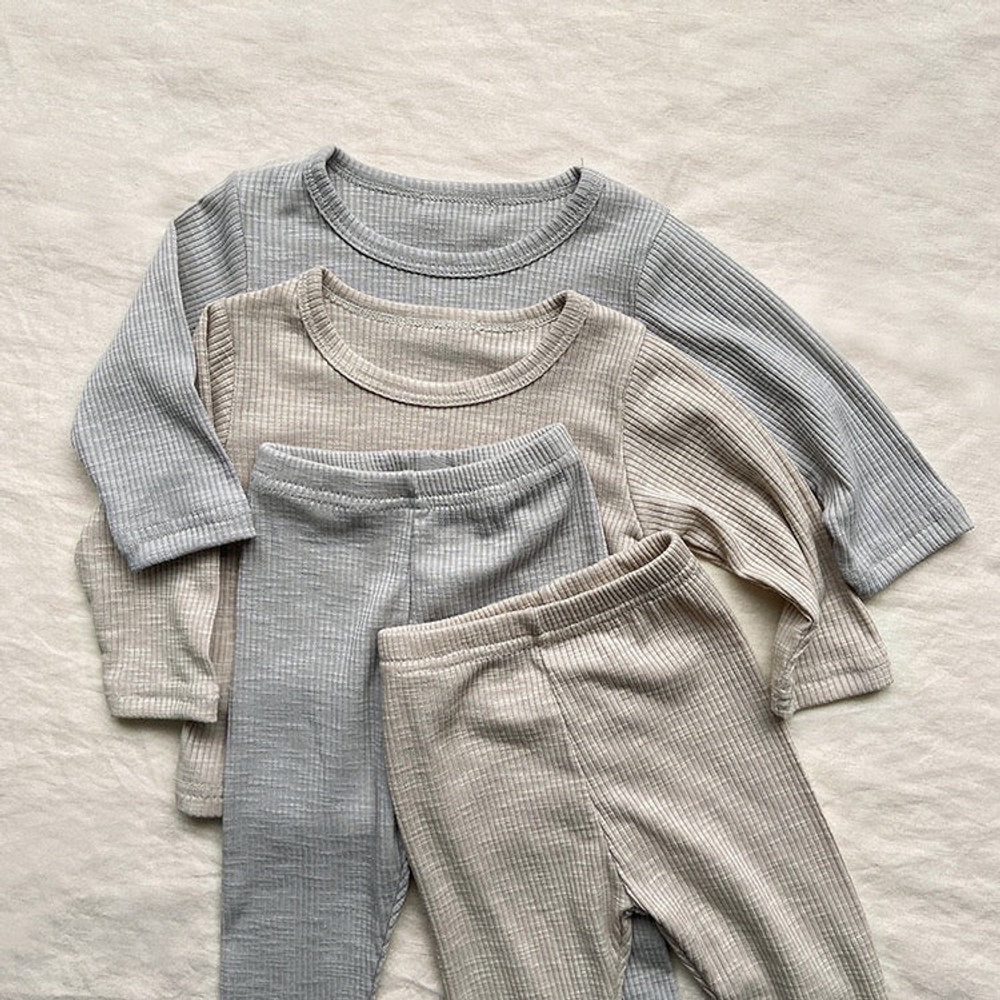 MyKids-USA® Baby Solid Color Soft Cotton Pajamas Home Clothes Sets