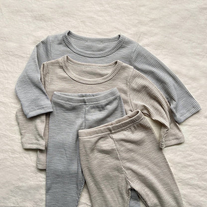 MyKids-USA® Baby Solid Color Soft Cotton Pajamas Home Clothes Sets
