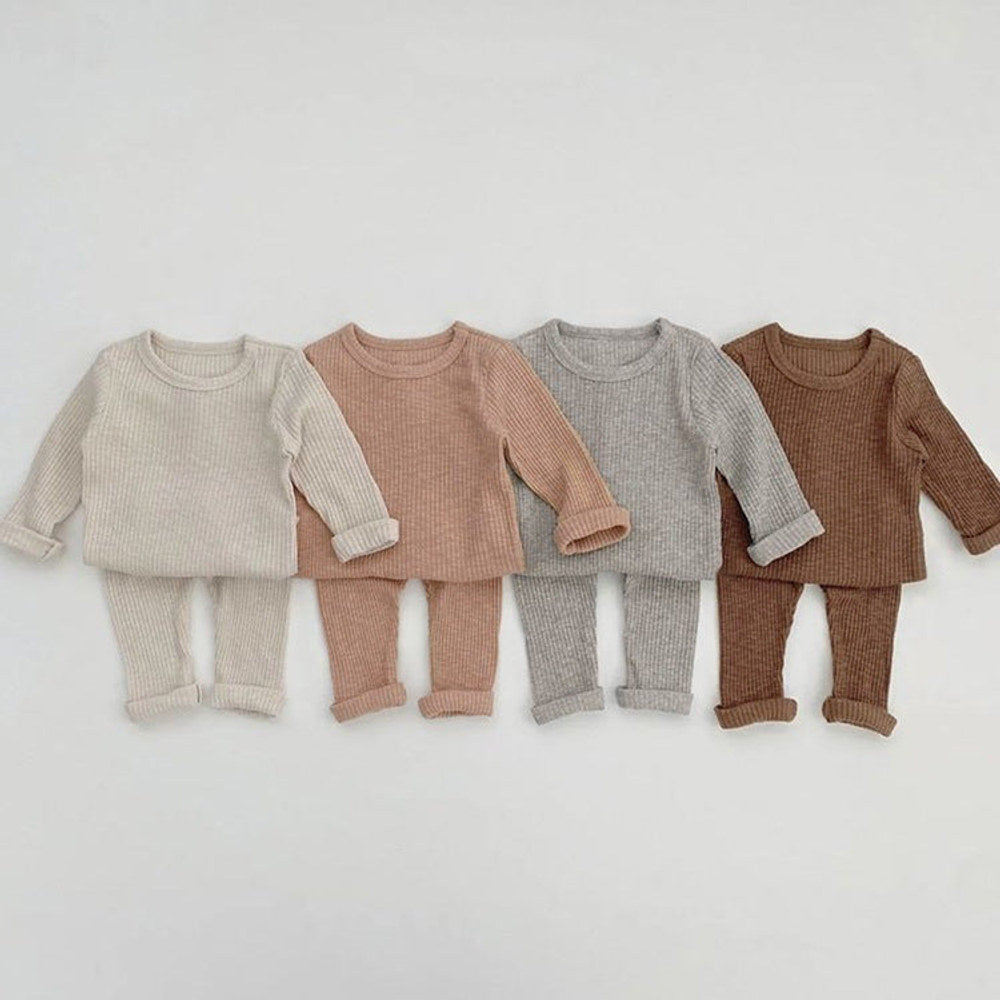 MyKids-USA® Baby Solid Color Soft Cotton Pajamas Home Clothes Sets