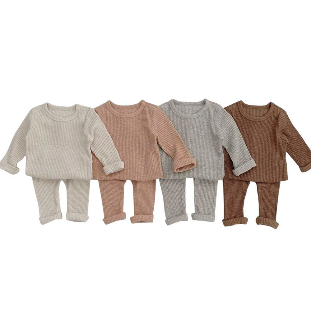 MyKids-USA® Baby Solid Color Soft Cotton Pajamas Home Clothes Sets
