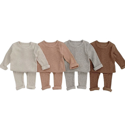 MyKids-USA® Baby Solid Color Soft Cotton Pajamas Home Clothes Sets