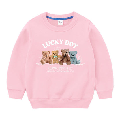 MyKids-USA® Baby Cute Bear Pattern Crewneck Cotton Hoodies