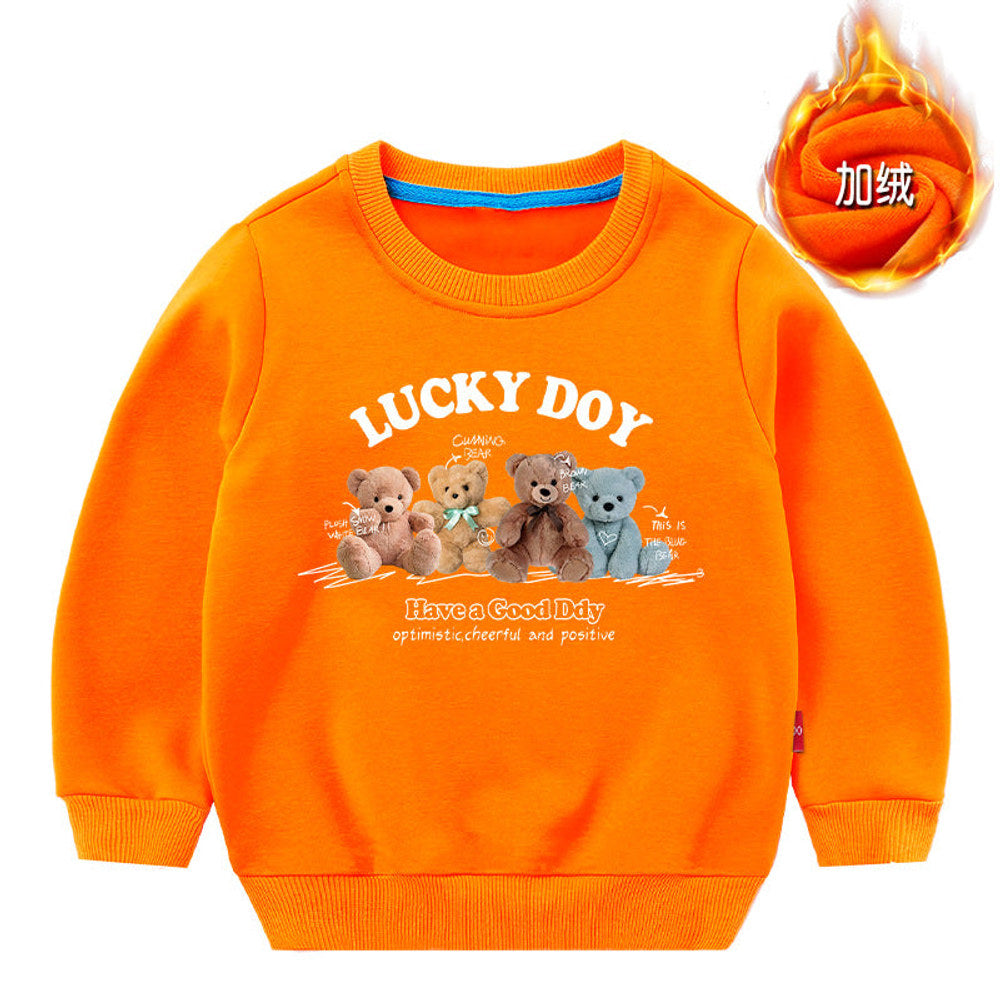 MyKids-USA® Baby Cute Bear Pattern Crewneck Cotton Hoodies