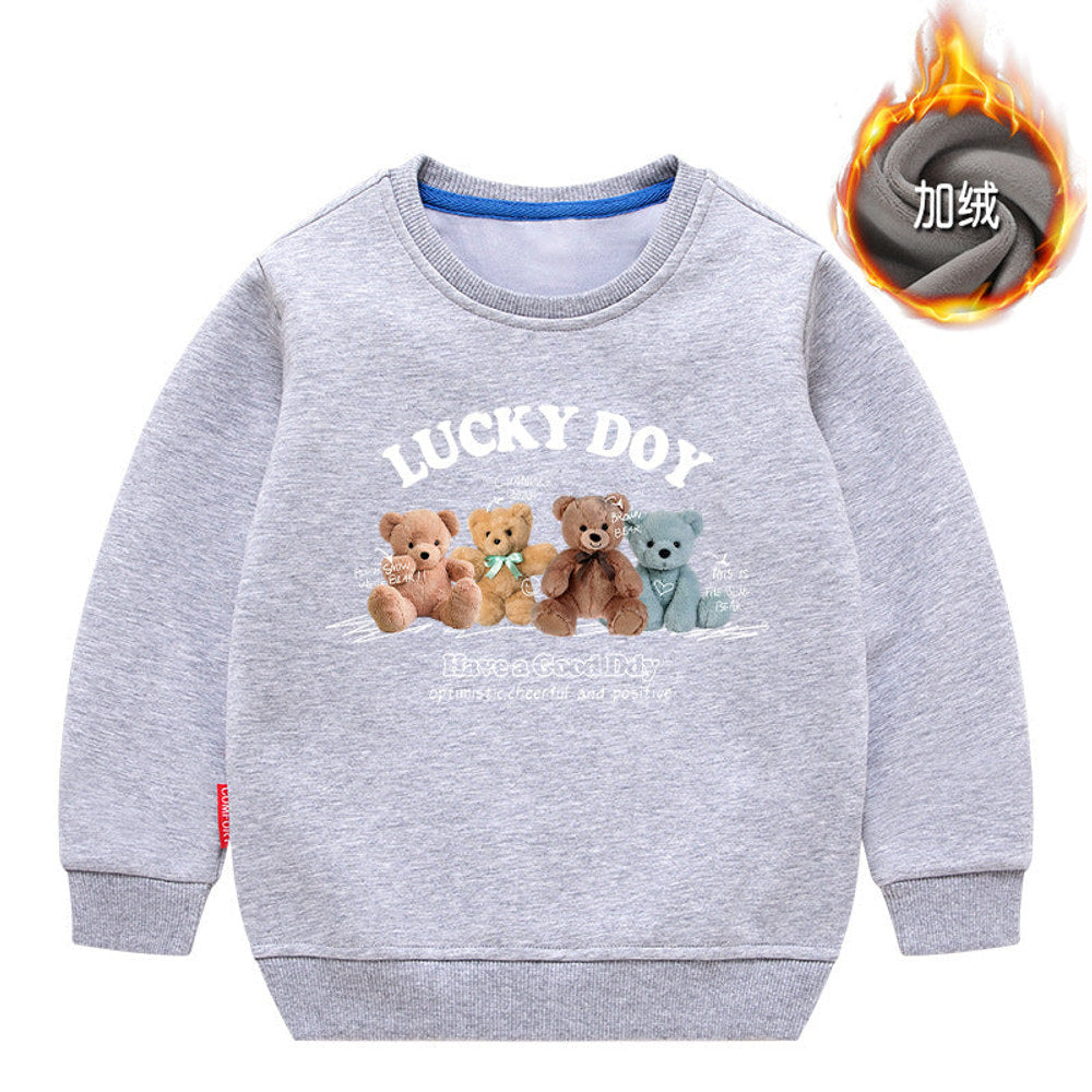 MyKids-USA® Baby Cute Bear Pattern Crewneck Cotton Hoodies