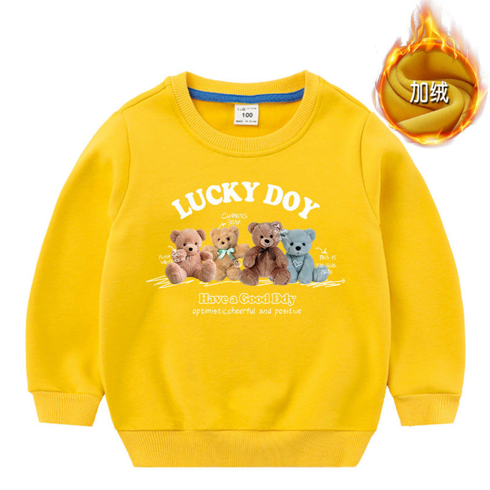 MyKids-USA® Baby Cute Bear Pattern Crewneck Cotton Hoodies