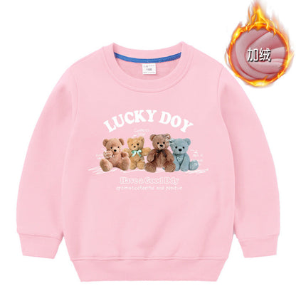 MyKids-USA® Baby Cute Bear Pattern Crewneck Cotton Hoodies
