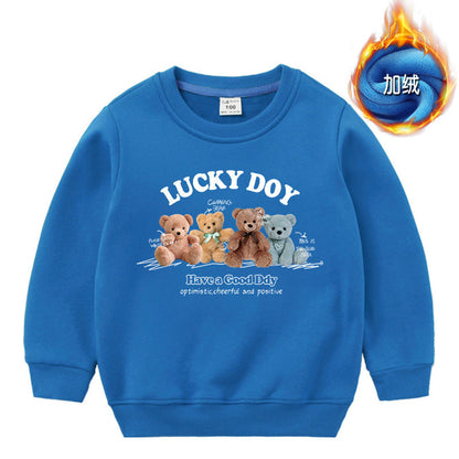 MyKids-USA® Baby Cute Bear Pattern Crewneck Cotton Hoodies