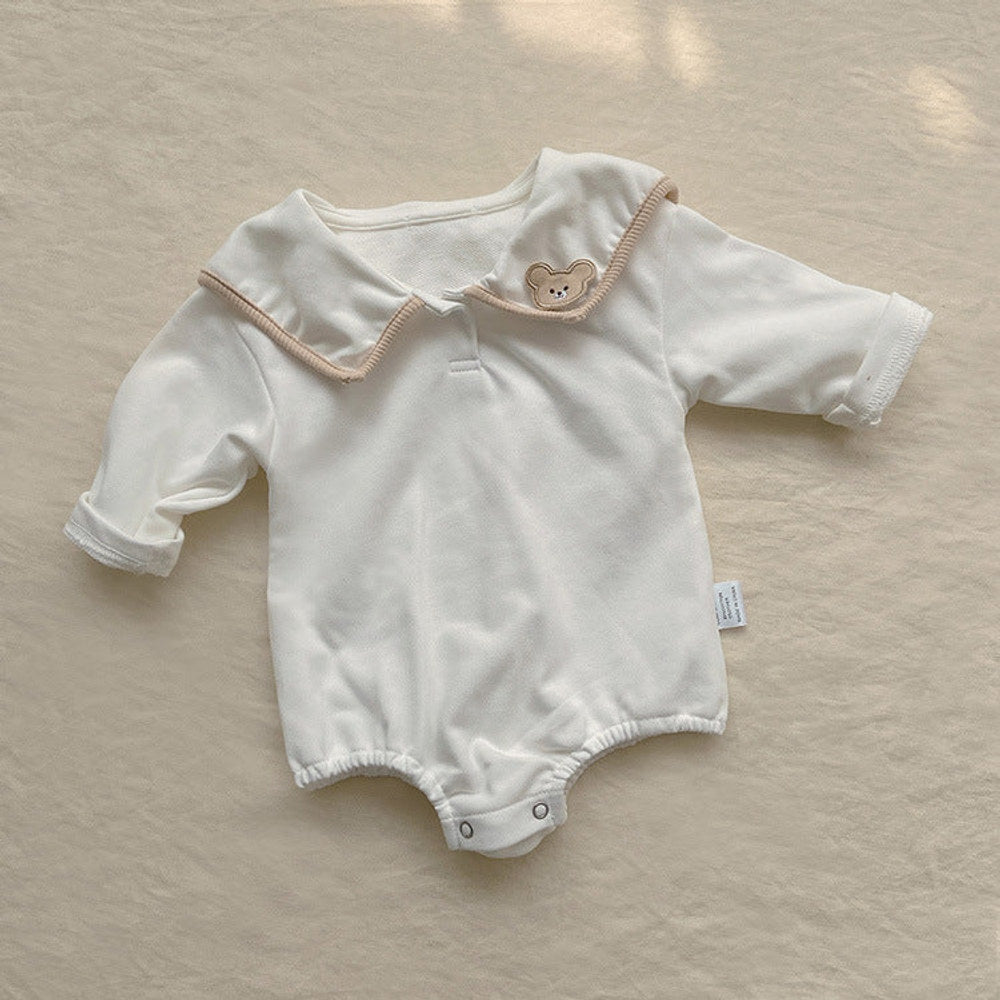MyKids-USA® Baby Girl Bear Patched Pattern College Style bodysuit & Sets