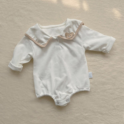 MyKids-USA® Baby Girl Bear Patched Pattern College Style bodysuit & Sets