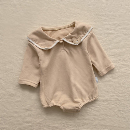 MyKids-USA® Baby Girl Bear Patched Pattern College Style bodysuit & Sets