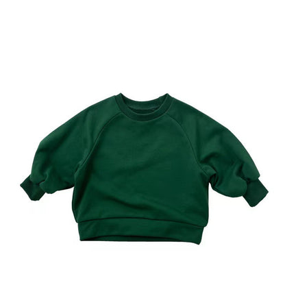 MyKids-USA® Baby Solid Color Long Sleeve Pullover Crewneck Hoodies