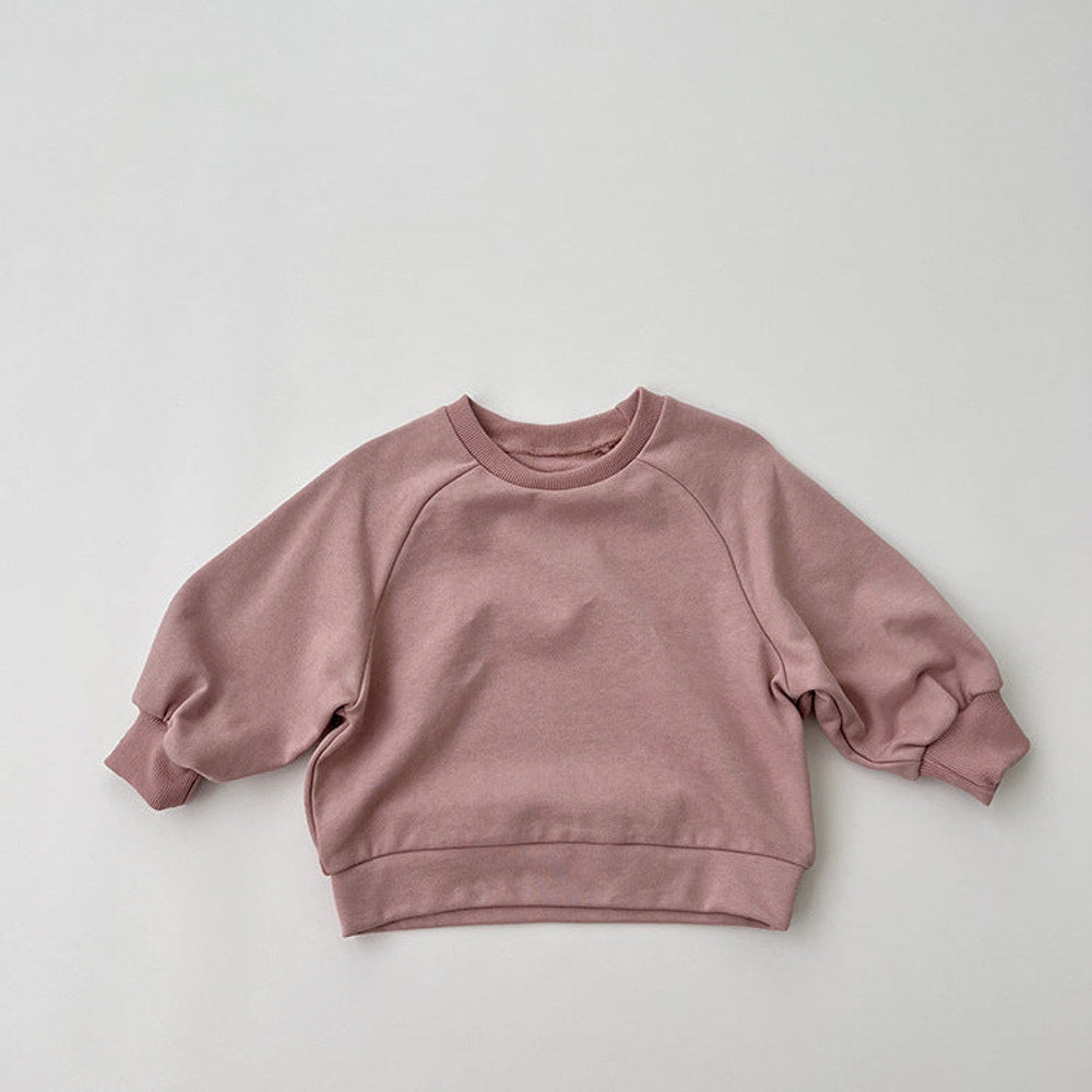 MyKids-USA® Baby Solid Color Long Sleeve Pullover Crewneck Hoodies