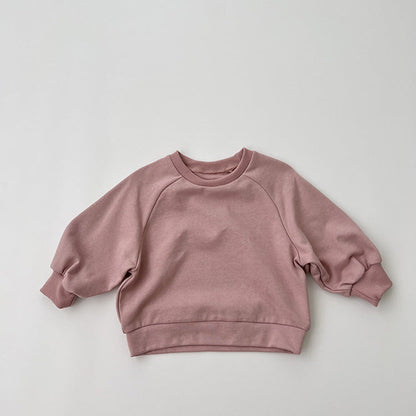 MyKids-USA® Baby Solid Color Long Sleeve Pullover Crewneck Hoodies