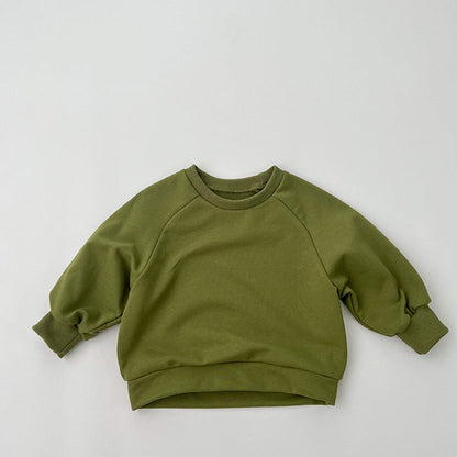 MyKids-USA® Baby Solid Color Long Sleeve Pullover Crewneck Hoodies
