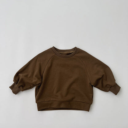 MyKids-USA® Baby Solid Color Long Sleeve Pullover Crewneck Hoodies