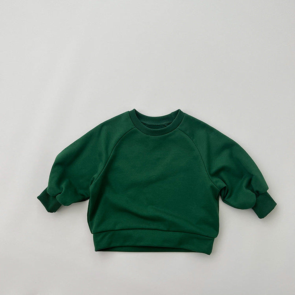 MyKids-USA® Baby Solid Color Long Sleeve Pullover Crewneck Hoodies
