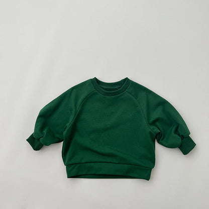 MyKids-USA® Baby Solid Color Long Sleeve Pullover Crewneck Hoodies
