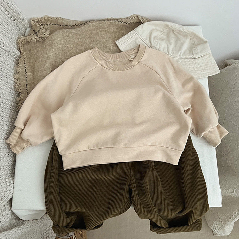 MyKids-USA® Baby Solid Color Long Sleeve Pullover Crewneck Hoodies
