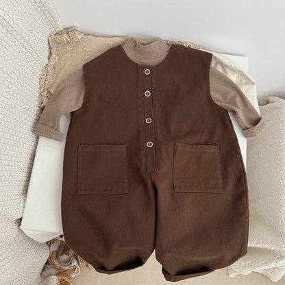 MyKids-USA® Baby Solid Color Sleeveless Unisex Overall