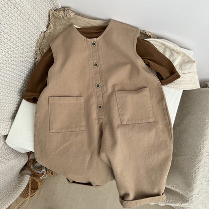 MyKids-USA® Baby Solid Color Sleeveless Unisex Overall