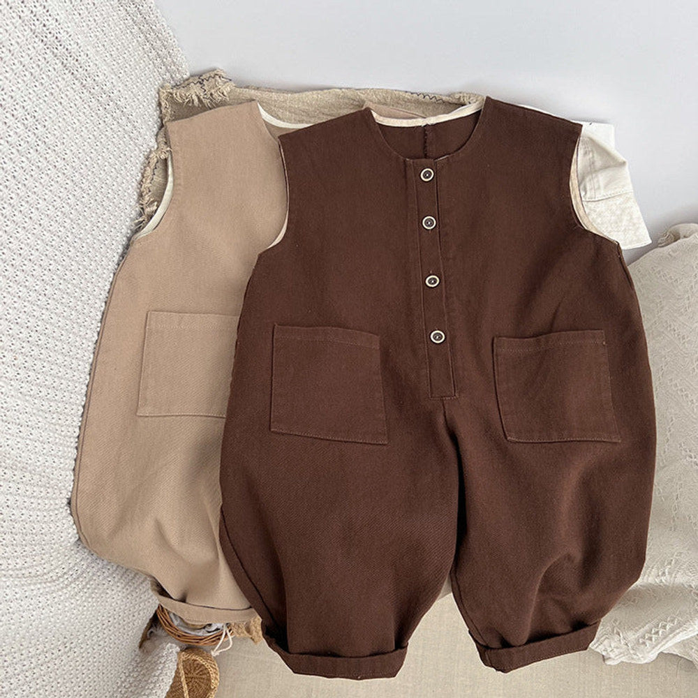 MyKids-USA® Baby Solid Color Sleeveless Unisex Overall