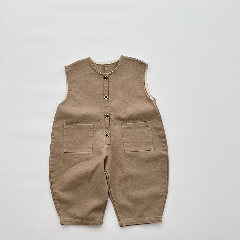 MyKids-USA® Baby Solid Color Sleeveless Unisex Overall