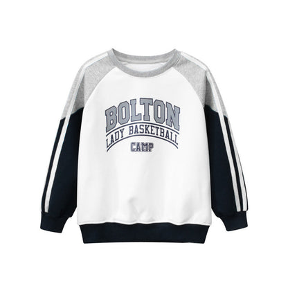 MyKids-USA® Children Slogan Print Pattern Color block Design Quality Hoodie