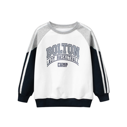 Children Slogan Print Pattern Color block Design Quality Hoodie
