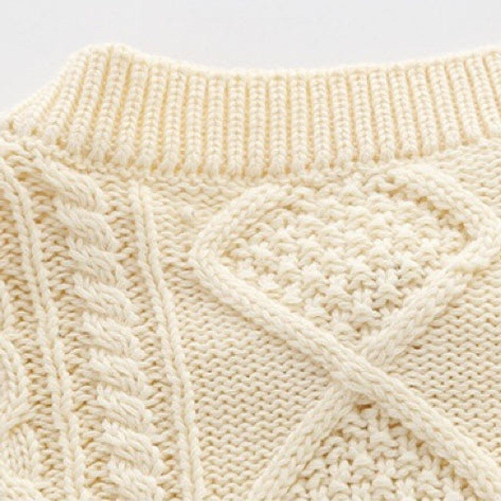 MyKids-USA® Baby Solid Color Crochet Knitted Pattern Single Breasted Design Sweater Cardigan
