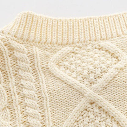 MyKids-USA® Baby Solid Color Crochet Knitted Pattern Single Breasted Design Sweater Cardigan