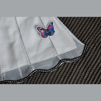 MyKids-USA® Baby Girl Dimensional Butterfly Embroidery Lace Patchwork Sleeveless Dress