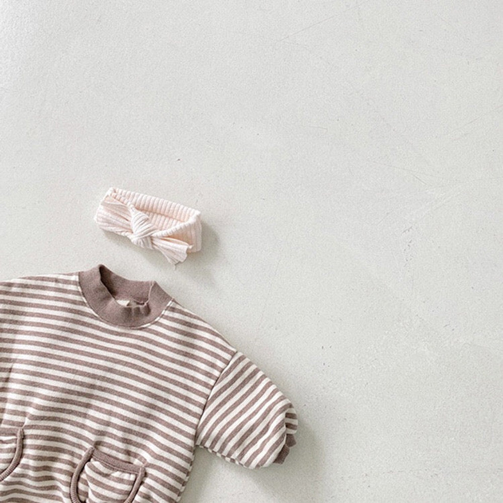 MyKids-USA® Baby Striped Pattern Crewneck Long Sleeve Quality bodysuit