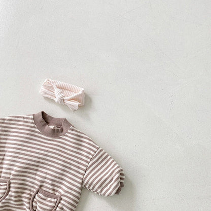 MyKids-USA® Baby Striped Pattern Crewneck Long Sleeve Quality bodysuit