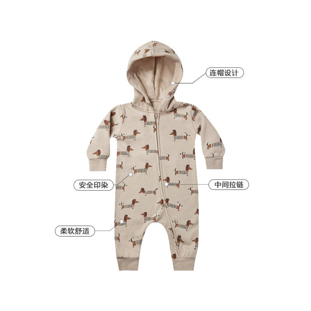MyKids-USA® Baby Cartoon Animal Print Pattern Zipper Design Full Romper