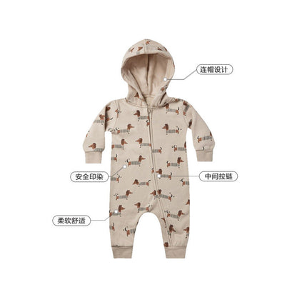 MyKids-USA® Baby Cartoon Animal Print Pattern Zipper Design Full Romper