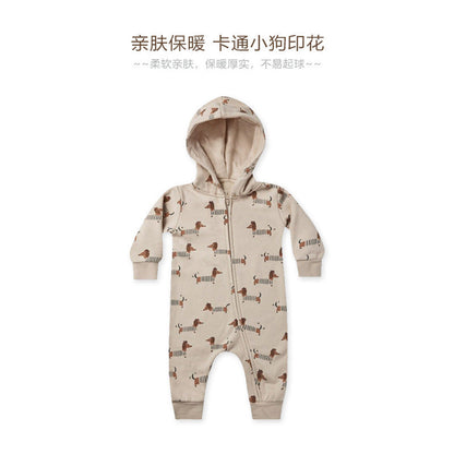 MyKids-USA® Baby Cartoon Animal Print Pattern Zipper Design Full Romper