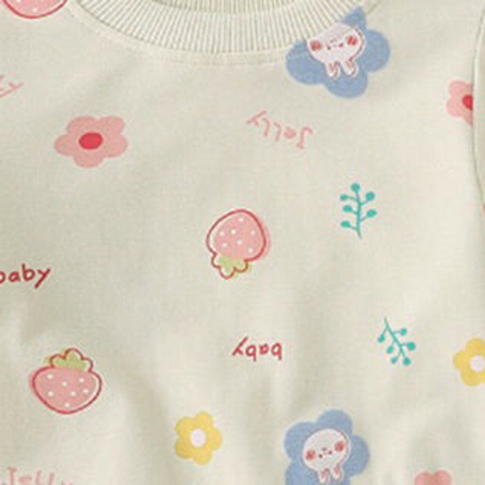 MyKids-USA® Baby Girl Cartoon Print Pattern Mesh Patchwork Design Hoodie Dress