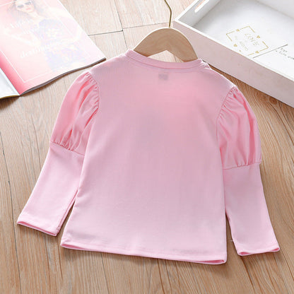 MyKids-USA® Baby Girl Solid Color Ruffle Design Shirt