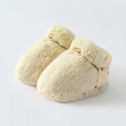 MyKids-USA® Newborn Baby Solid Color Plush Warm Shoes Outfits In