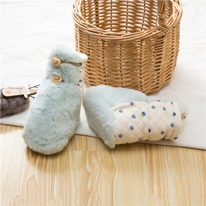 MyKids-USA® Newborn Baby Solid Color Plush Warm Shoes Outfits In