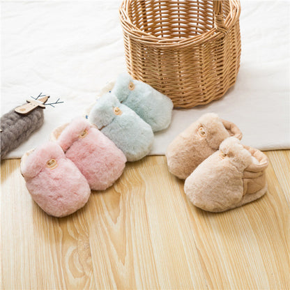 MyKids-USA® Newborn Baby Solid Color Plush Warm Shoes Outfits In