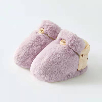 MyKids-USA® Newborn Baby Solid Color Plush Warm Shoes Outfits In