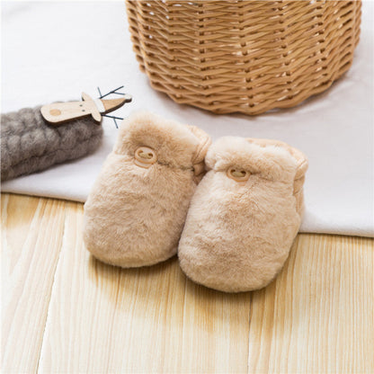 MyKids-USA® Newborn Baby Solid Color Plush Warm Shoes Outfits In