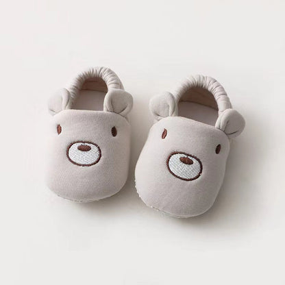 MyKids-USA® Baby Cartoon Animal Embroidered Graphic Cotton Filling Design Warm Toddle Shoes