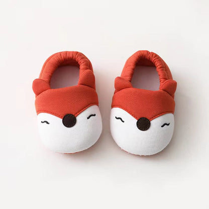 MyKids-USA® Baby Cartoon Animal Embroidered Graphic Cotton Filling Design Warm Toddle Shoes