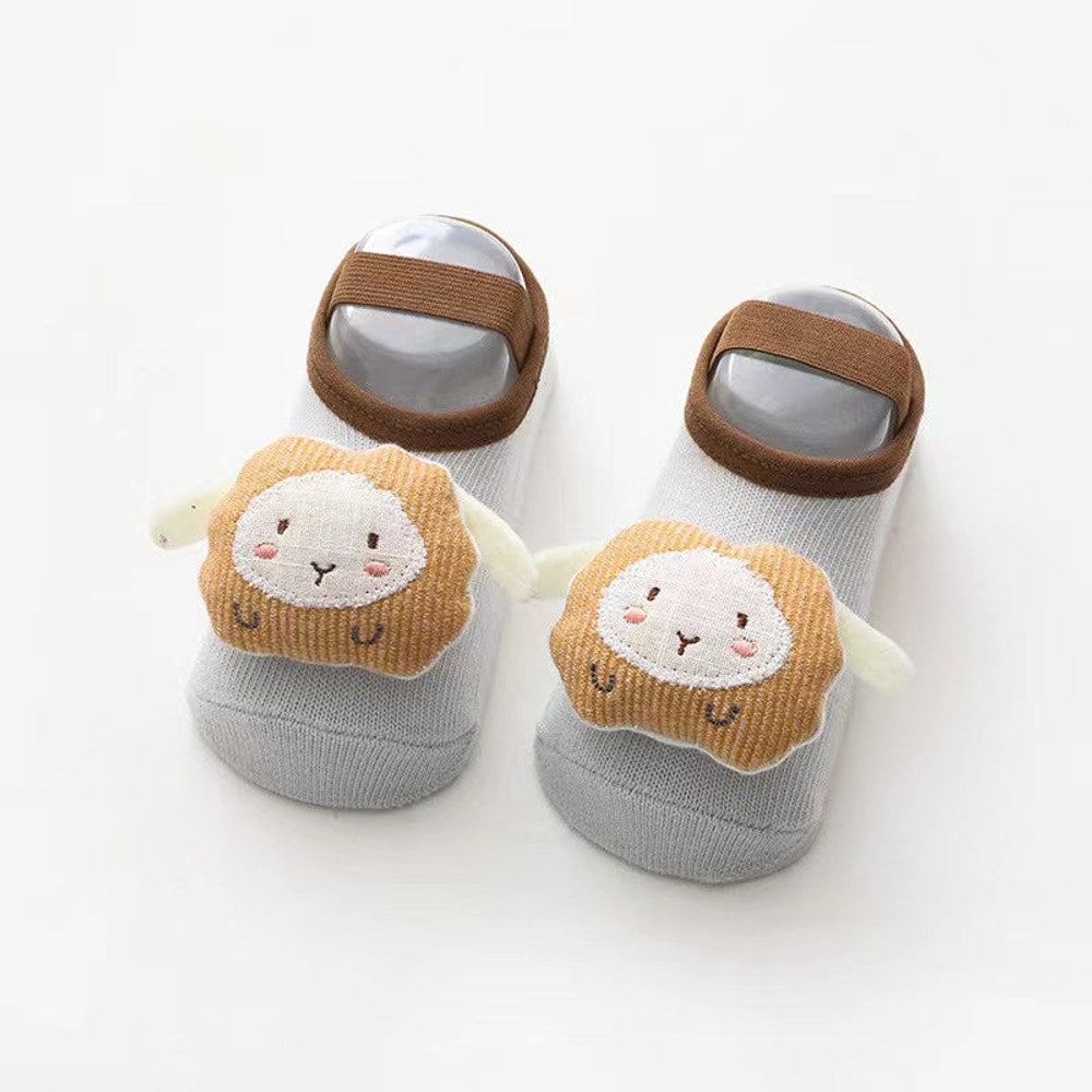 MyKids-USA® Baby 3D Cartoon Animal Patched Design Dispensing Non-Slip Lace-Up Socks Shoes